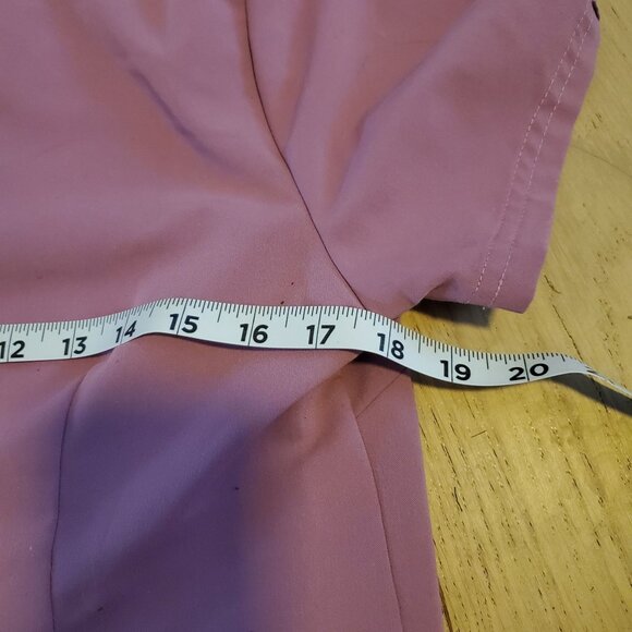 Jaanuu Womens Mauve Pink Short Sleeve V-Neck Scrub Medical Nursing Top Size S - Picture 5 of 10